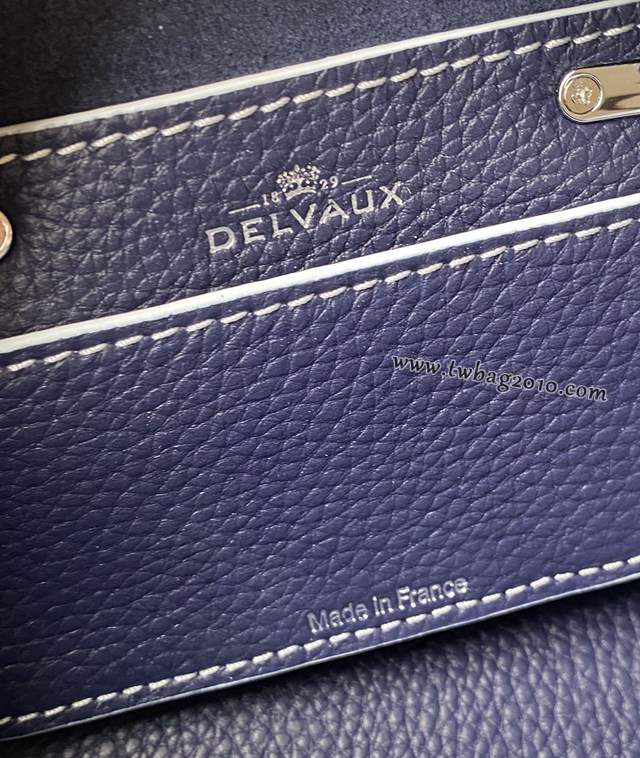 Delvaux全新系列深藍色CoolBox手袋 德爾沃專櫃Nano尺碼體閑無縫手提女包 bxs1182